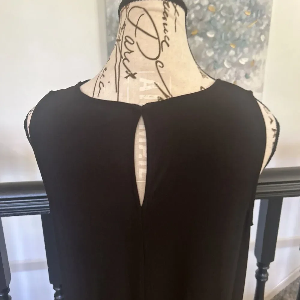 Anne‎ Klein Dress Women Size 8 Black Sleeveless Work, Casual